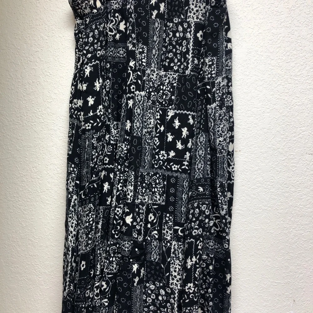 Black & White Patchwork Maxi Skirt by The Vermont Country Store sz X-large
